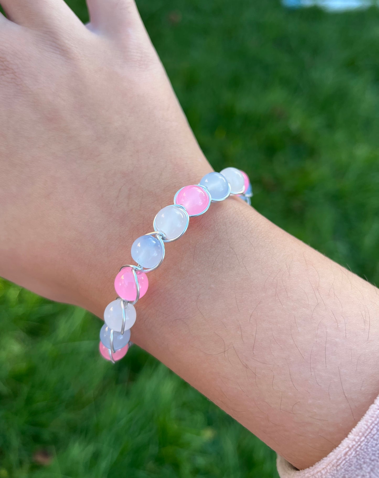 Pastel wire wrapped bracelet