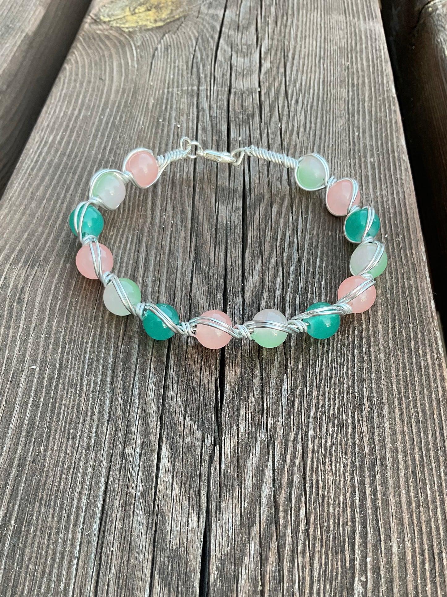 Green and Peach Bracelet