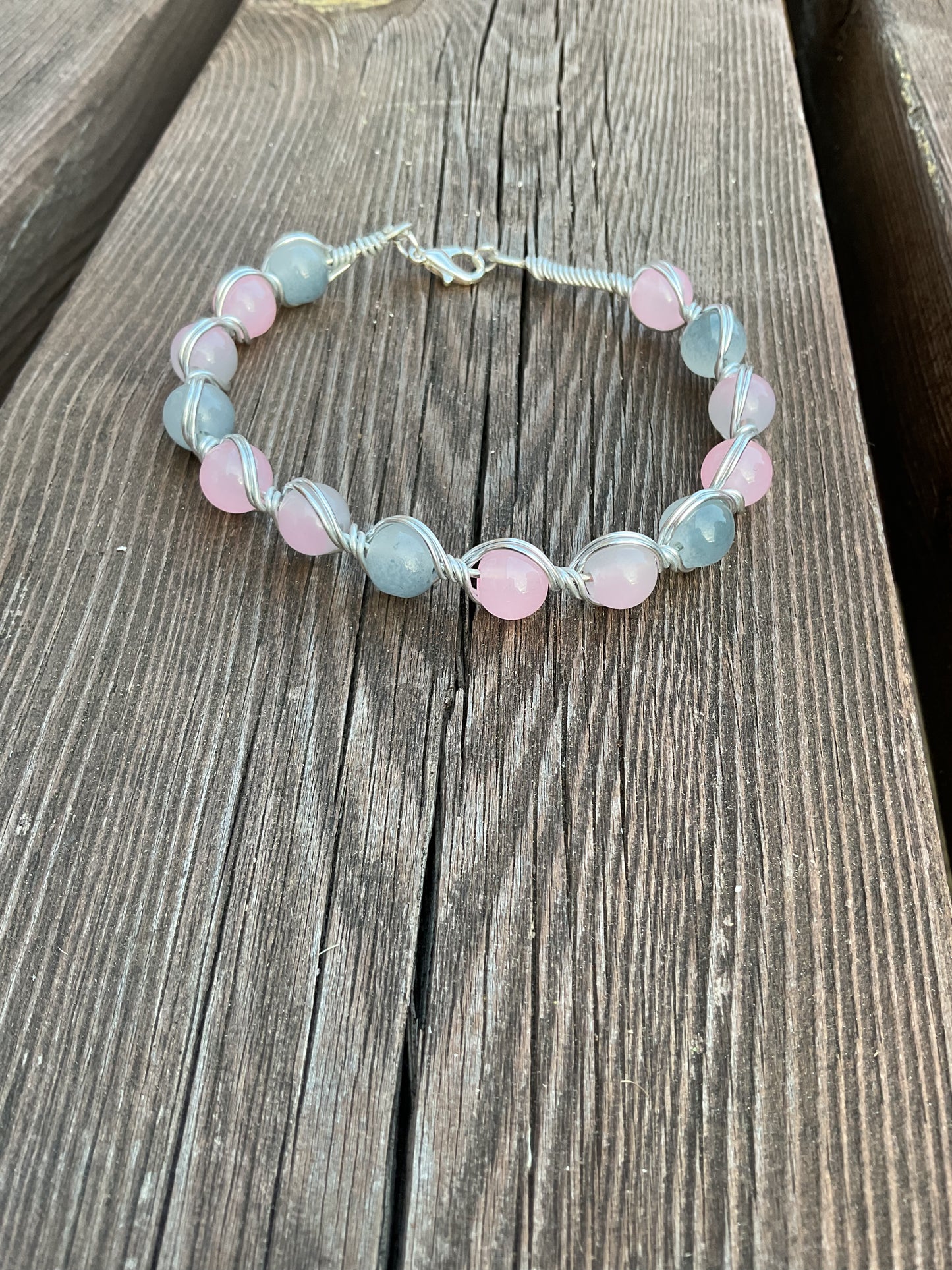 Grey and Pink Bracelet