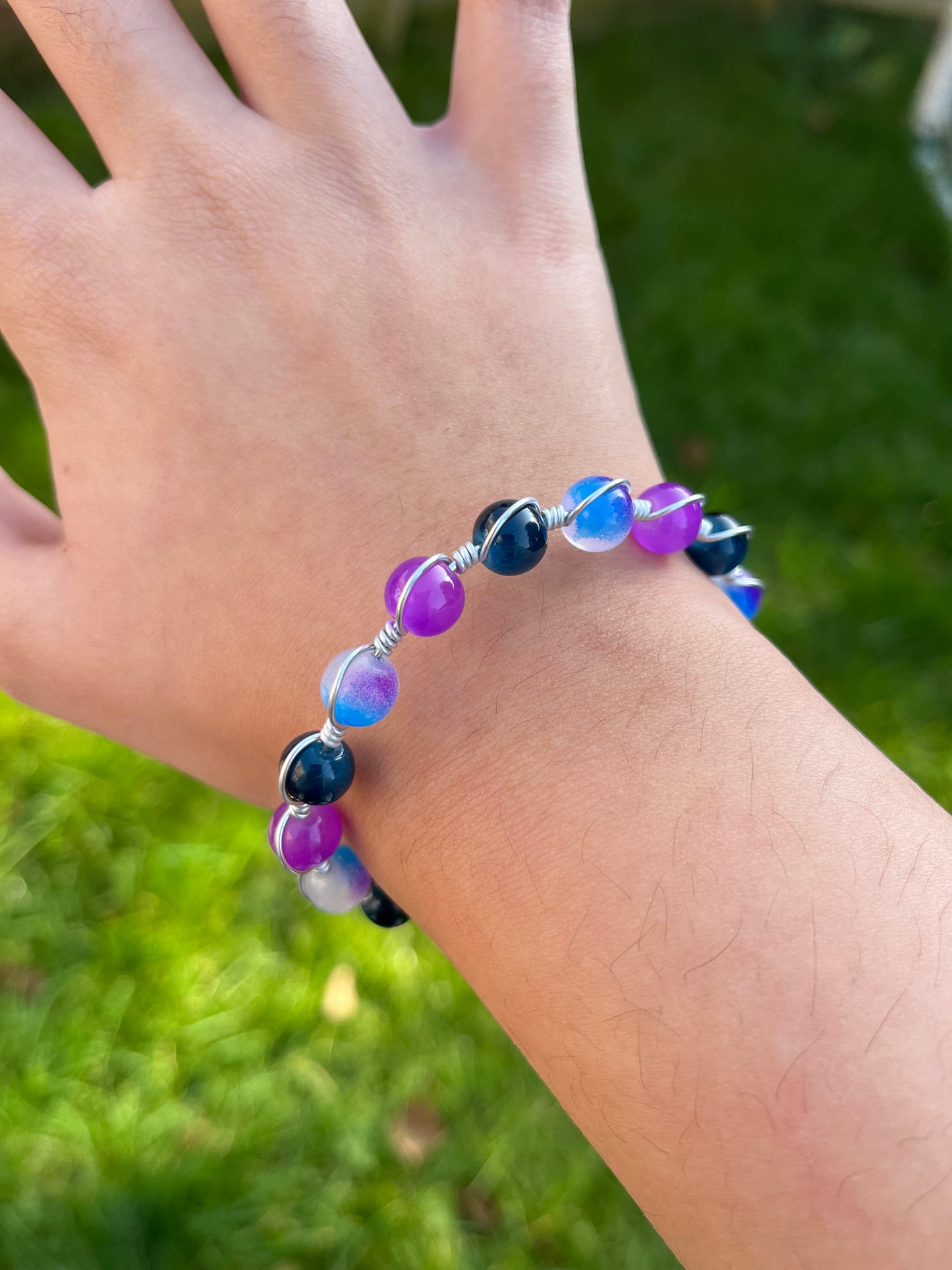 Galaxy wire wrapped bracelet